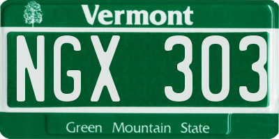 VT license plate NGX303