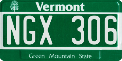 VT license plate NGX306