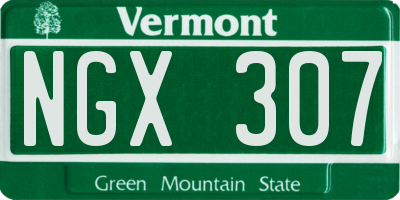 VT license plate NGX307