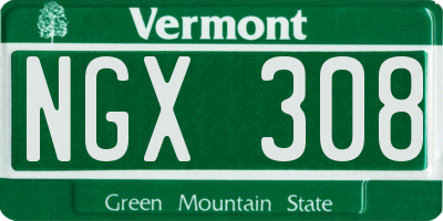 VT license plate NGX308