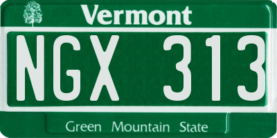 VT license plate NGX313