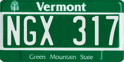 VT license plate NGX317