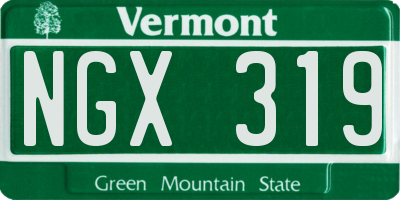 VT license plate NGX319