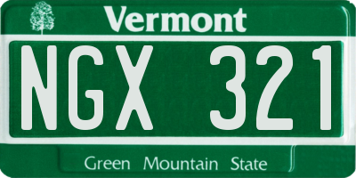 VT license plate NGX321