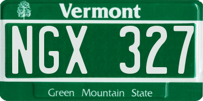 VT license plate NGX327