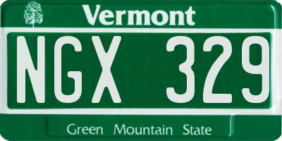 VT license plate NGX329