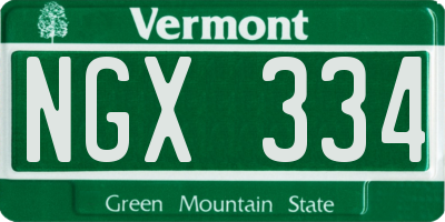 VT license plate NGX334