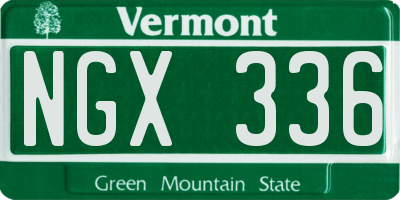 VT license plate NGX336