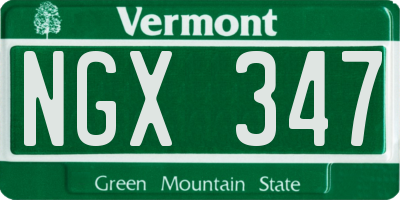 VT license plate NGX347