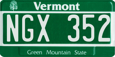 VT license plate NGX352