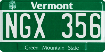 VT license plate NGX356