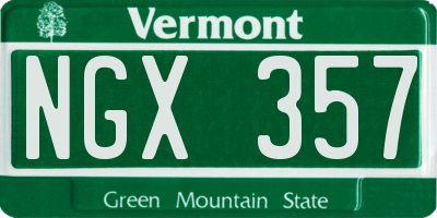 VT license plate NGX357