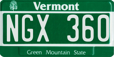 VT license plate NGX360