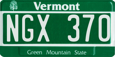 VT license plate NGX370