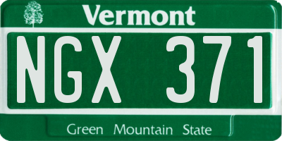 VT license plate NGX371