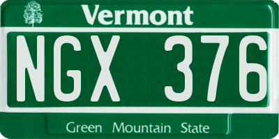 VT license plate NGX376