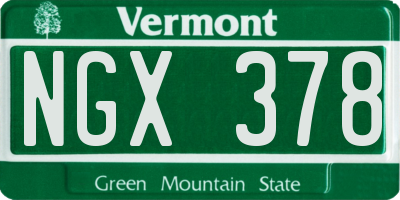 VT license plate NGX378