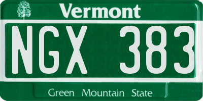 VT license plate NGX383