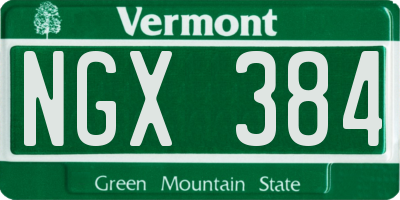 VT license plate NGX384