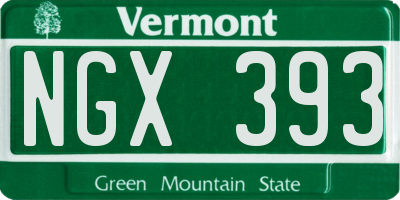 VT license plate NGX393