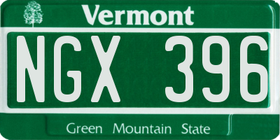 VT license plate NGX396