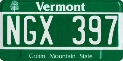 VT license plate NGX397