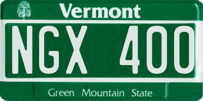 VT license plate NGX400