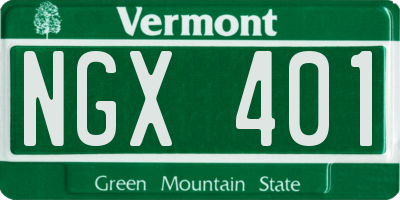 VT license plate NGX401