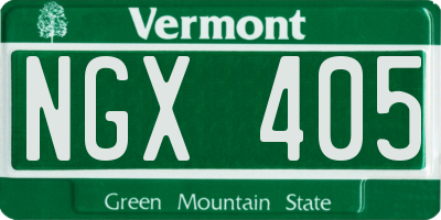 VT license plate NGX405