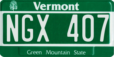 VT license plate NGX407