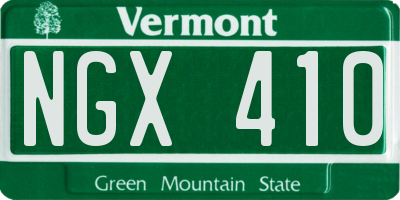 VT license plate NGX410