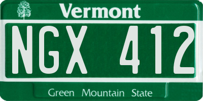 VT license plate NGX412