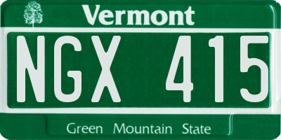 VT license plate NGX415