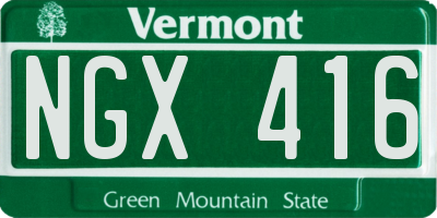 VT license plate NGX416