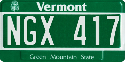VT license plate NGX417