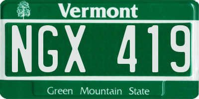 VT license plate NGX419
