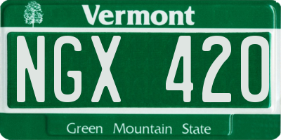 VT license plate NGX420