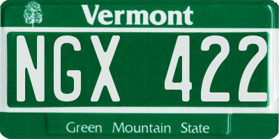 VT license plate NGX422