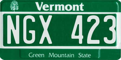 VT license plate NGX423