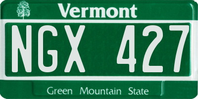 VT license plate NGX427