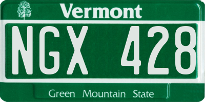 VT license plate NGX428