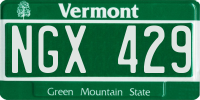 VT license plate NGX429