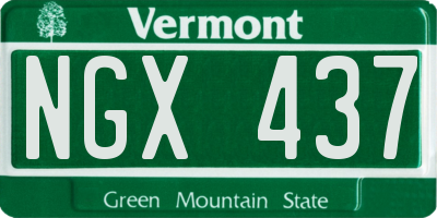 VT license plate NGX437