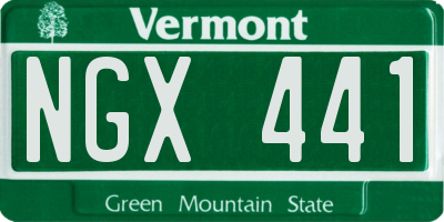 VT license plate NGX441