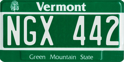 VT license plate NGX442