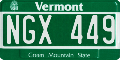 VT license plate NGX449