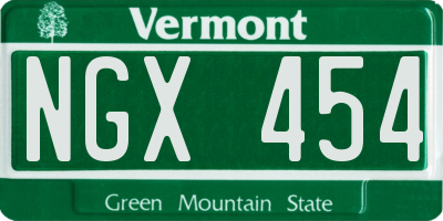 VT license plate NGX454