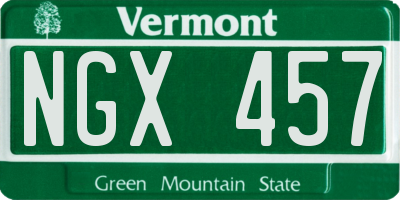 VT license plate NGX457