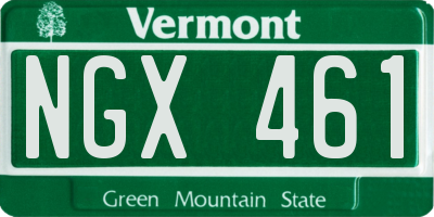 VT license plate NGX461