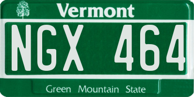 VT license plate NGX464